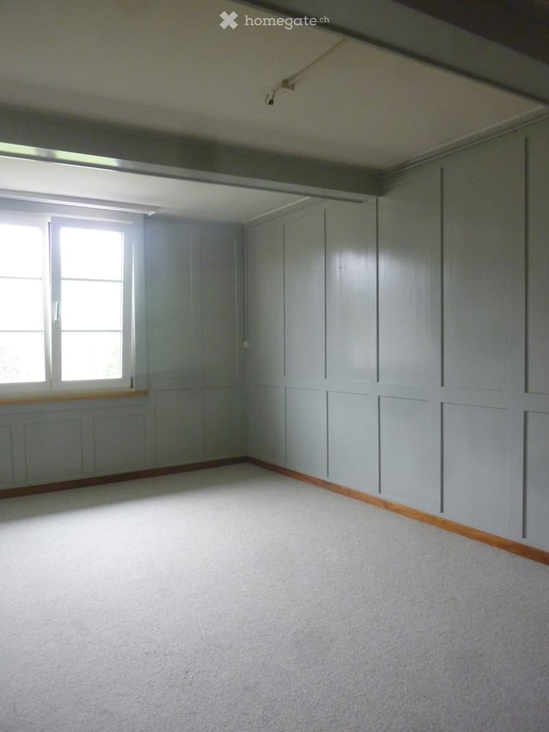 Empty room with white walls, carpeted floor, and a window letting in natural light. No furniture or equipment present.