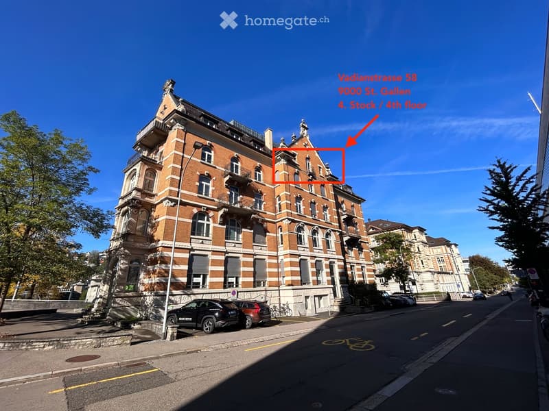 Charmante 2-Zimmer-Wohnung mit Balkon gleich beim Bahnhof St. Gallen (2)