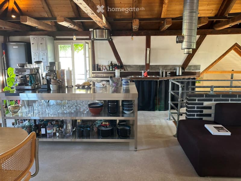 {"type": "Furnished Room", "objects": ["sofa", "table", "chair", "coffee machine", "cupboard", "fridge", "sink", "faucet", "cupboard", "cup", "bottle", "bowl", "dish", "cupboard", "cup", "bottle", "cup", "dish", "cup", "dish", "cup", "dish", "cup", "dish"