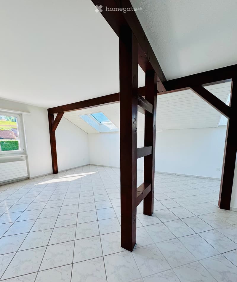 {"visible_features": ["Raised ground floor"],    "type": "Room",    "description": "empty room, white tiles, wooden beams, skylight",    "localized_descriptions":        {        "EN": "Empty room: white tiles, wooden beams, skylight",        "DE":