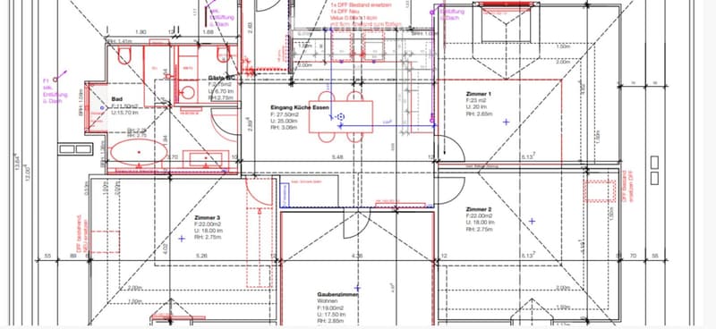 Floor plan showing a multi-room layout including a kitchen, dining area, three bedrooms, a bathroom, and a balcony.