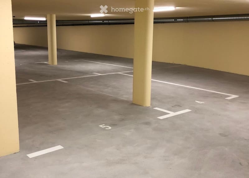 {"type": "Parking place", "objects": [], "description": "Empty underground parking area with marked parking spaces, concrete pillars, and fluorescent lighting.", "localized_descriptions": {"EN": "Empty underground parking area with marked parking spaces,