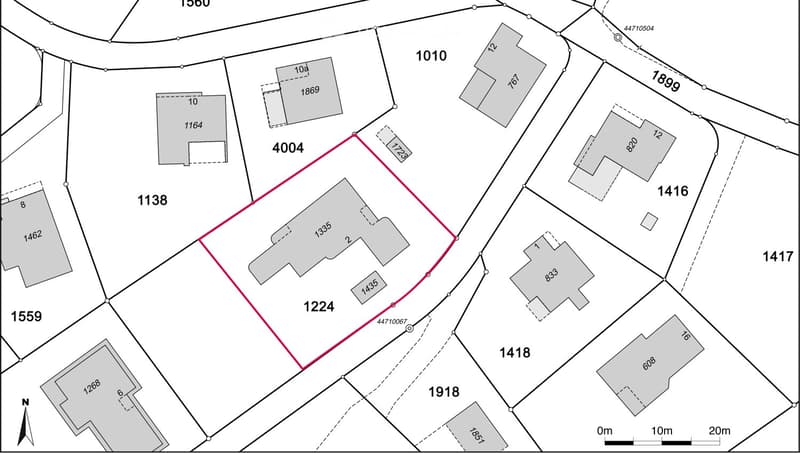Floor plan showing multiple lots with numbered designations and property boundaries.
