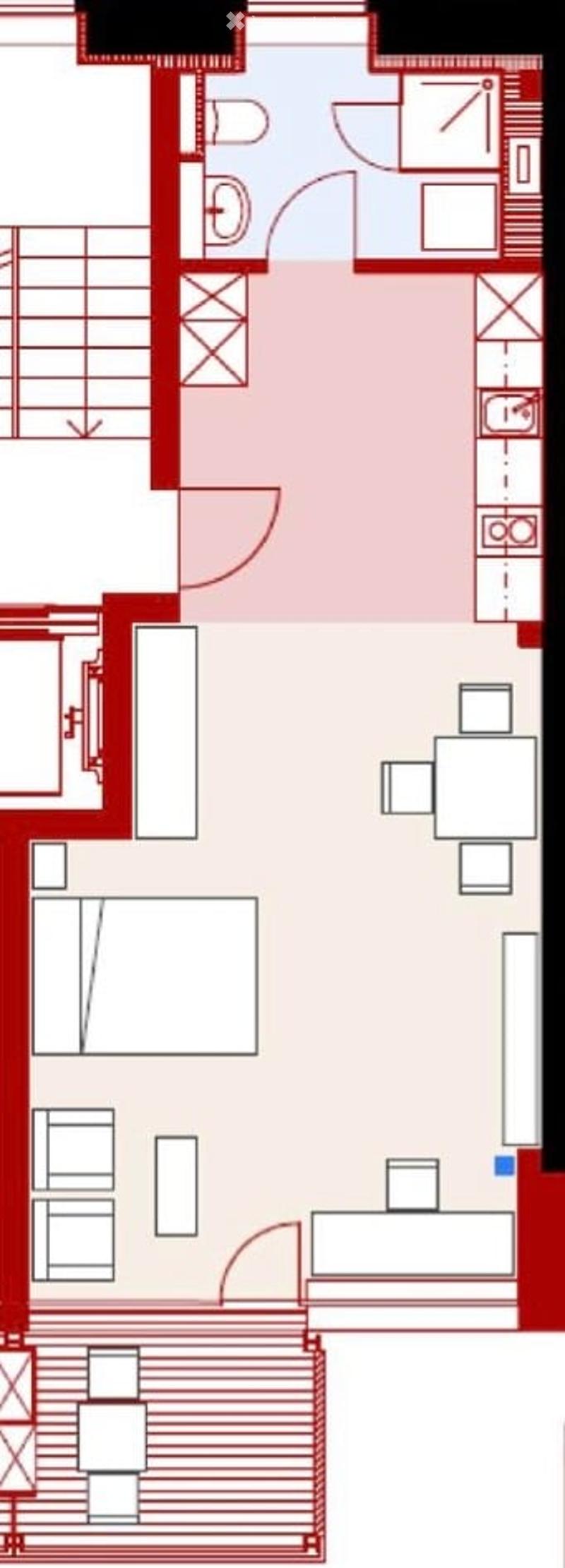 living room, kitchen, bedroom, bathroom, balcony