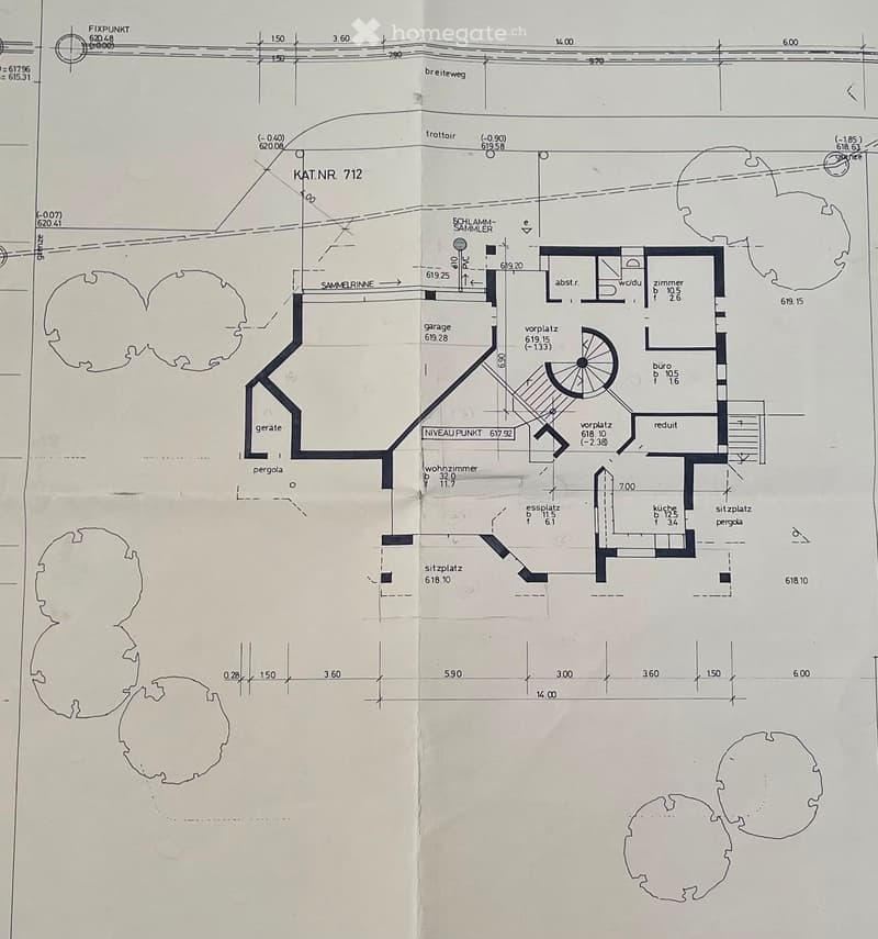 Floor plan showing a residential layout with labeled rooms including living room, kitchen, bedroom, bathroom, and outdoor seating area.