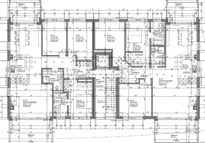 Floor plan of a multi-room residential space, including living room, kitchen, bedrooms, bathrooms, and balconies.