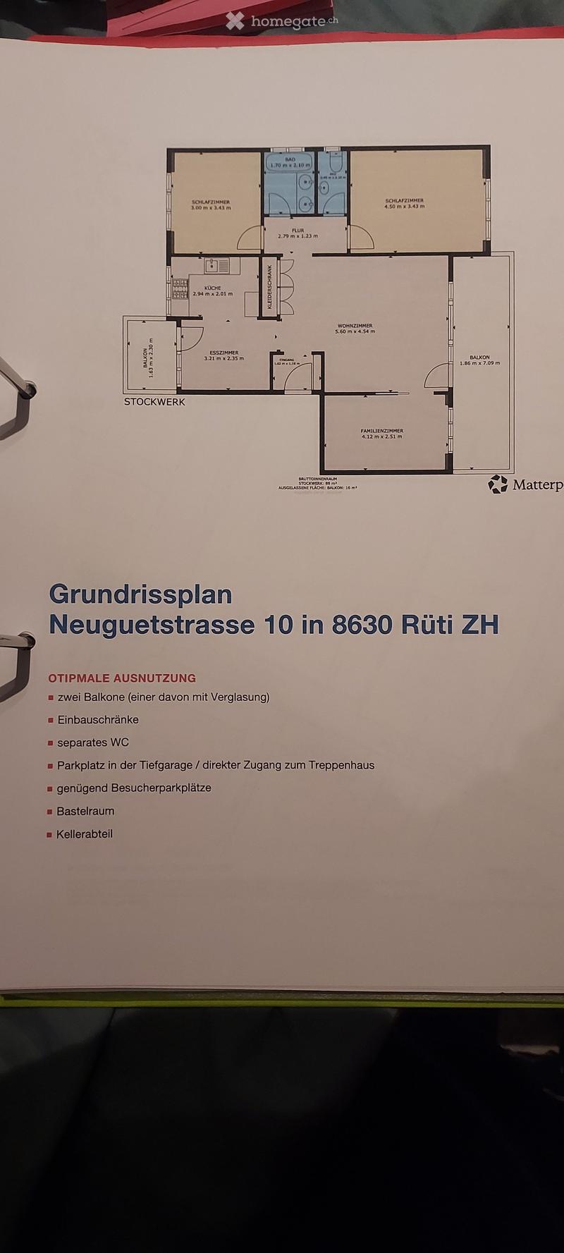 Floor plan of a residential unit with two bedrooms, a kitchen, a living room, a dining room, a family room, a bathroom, and a balcony.
