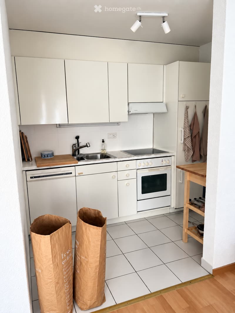 {"type": "Kitchen", "objects": ["sink", "faucet", "oven", "dishwasher", "cabinets", "wooden cutting board", "wooden stool", "oven hood", "oven knobs", "oven door", "oven handle", "oven control panel", "oven light switch", "oven light fixture", "oven light