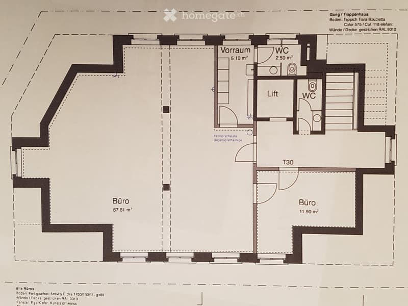 entrance hall, two offices, hallway, restroom, lift, storage room