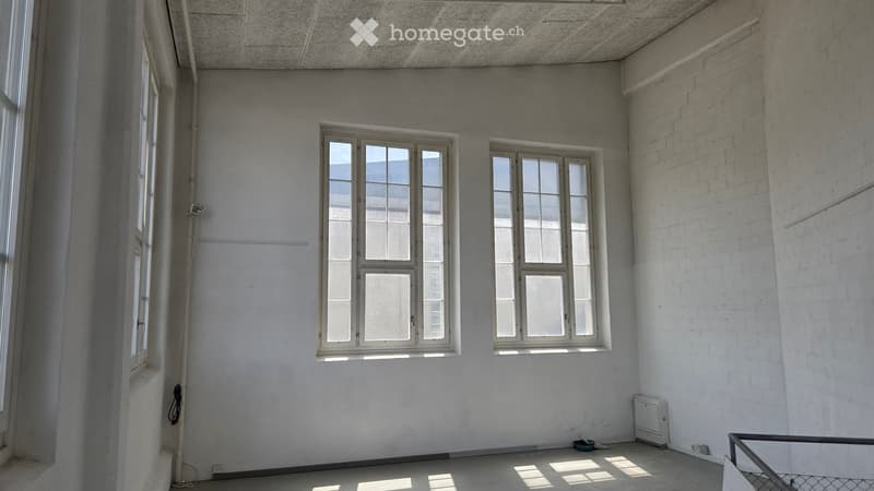 Empty room with bare walls, concrete floor, and multiple windows allowing natural light. No furniture or equipment present.