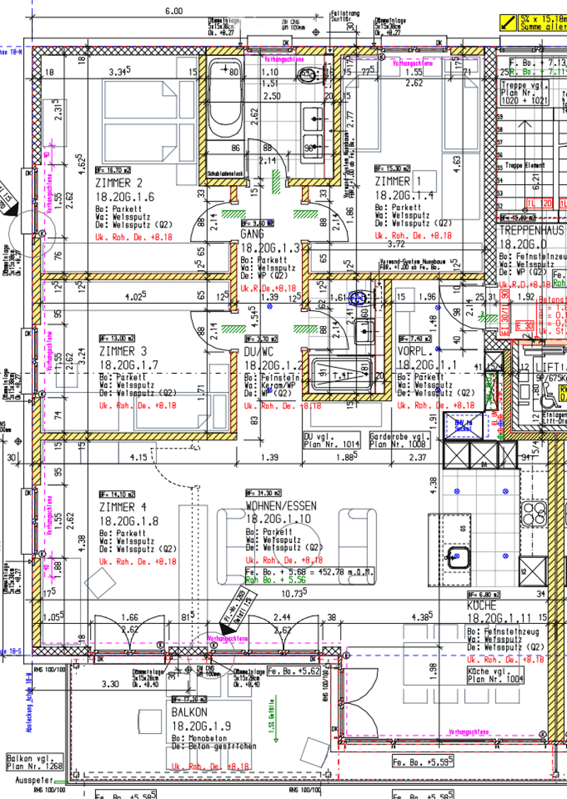 Floor plan of a multi-room residential space including living room, kitchen, bedrooms, and a balcony.