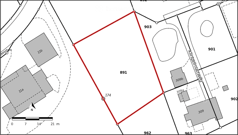 Floor plan showing multiple plots and property boundaries with labeled sections and coordinates.