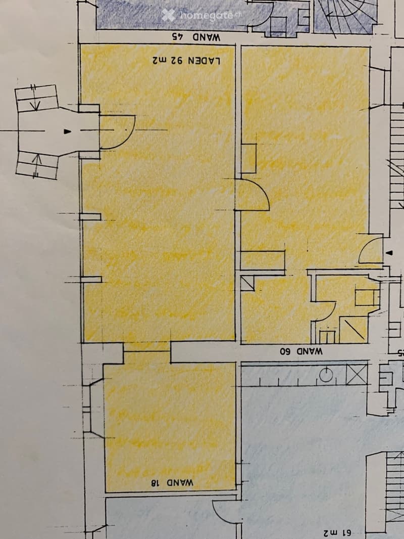 Floor plan showing a layout with labeled rooms including a living room, kitchen, and bedrooms.