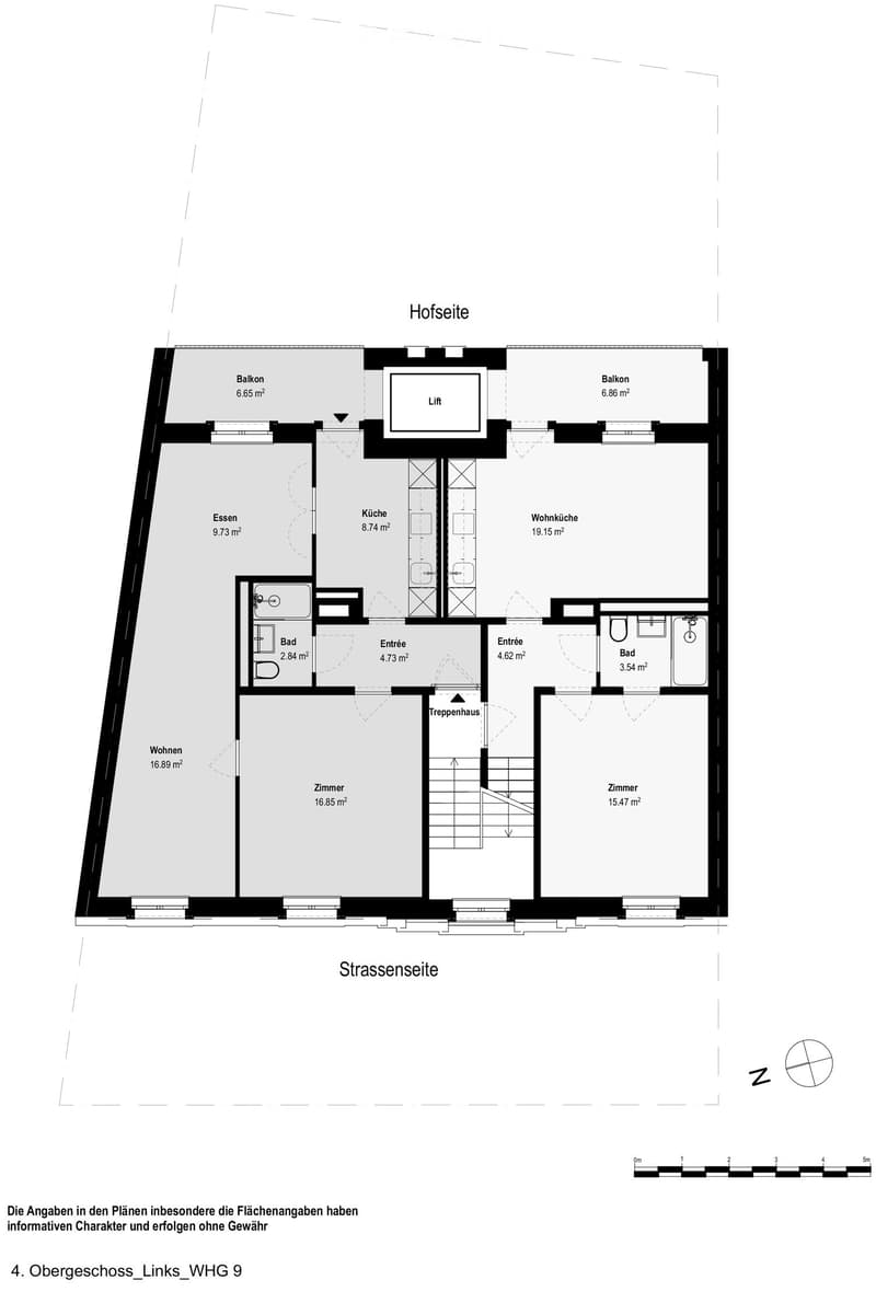 Floor plan of a two story house, including balcony, living room, kitchen, 2 bedrooms, and 2 bathrooms.