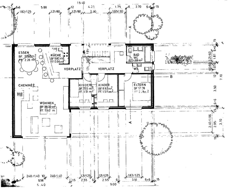 Floor plan showing a layout with multiple rooms including a living area, kitchen, bedrooms, and bathrooms. Dimensions and room labels are indicated.