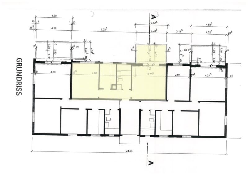 Ground floor layout showing living room, kitchen, bedrooms, bathrooms, and entrance area with dimensions.