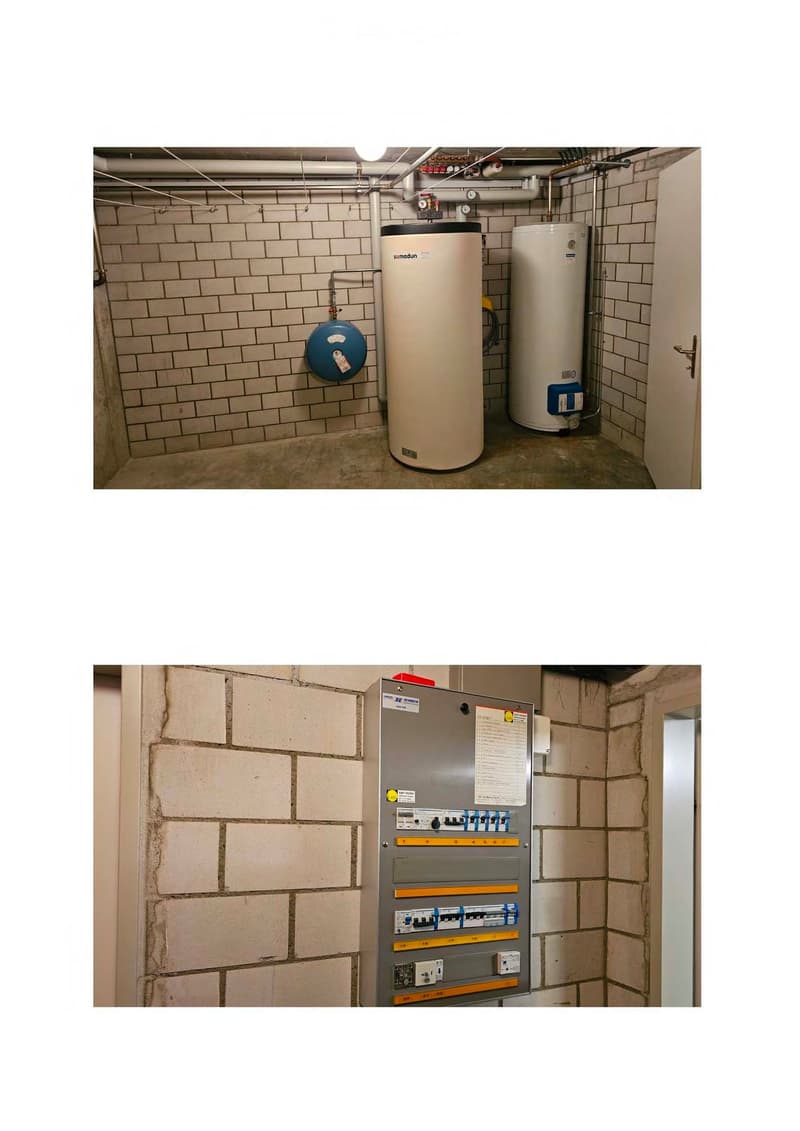 Utility room with water heaters and electrical panel