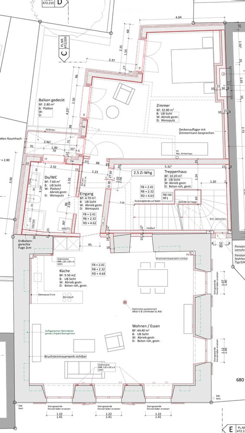 Floor plan of a residential unit showing living room, kitchen, bedrooms, bathrooms, and balcony.
