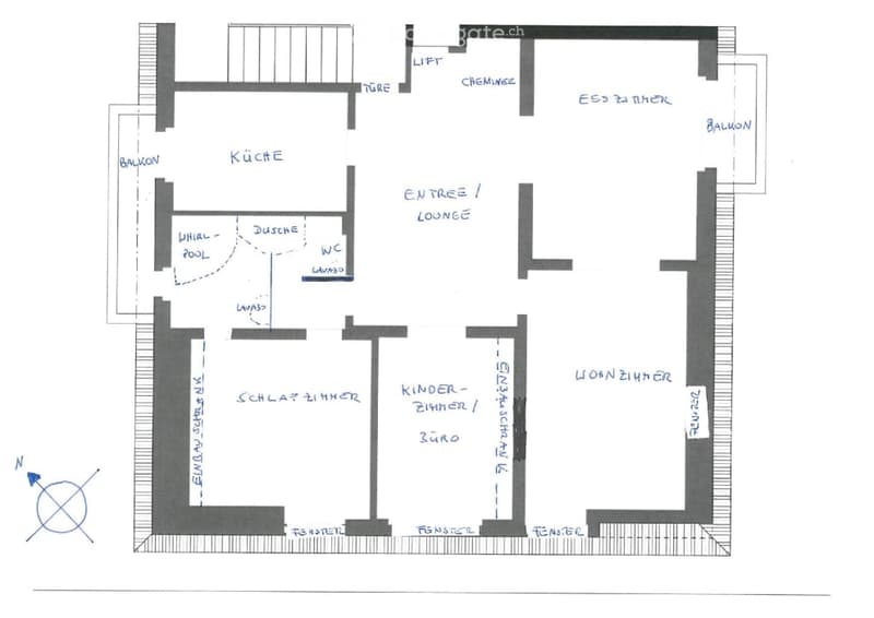 Living room, kitchen, 3 bedrooms, 2 bathrooms, balcony, entrance hall, lounge, pool, stairs to loft