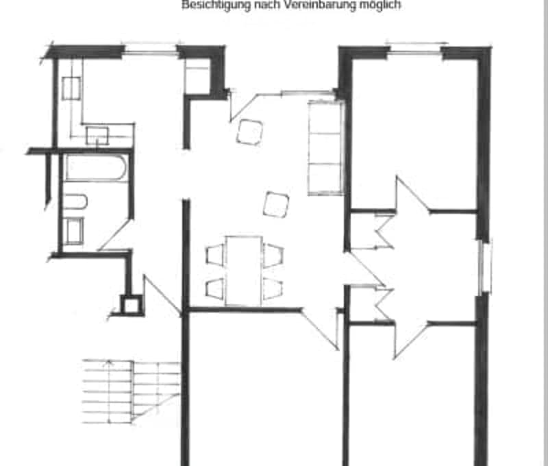 1 living room, 1 kitchen, 2 bedrooms, 1 bathroom, balcony, raised ground floor
