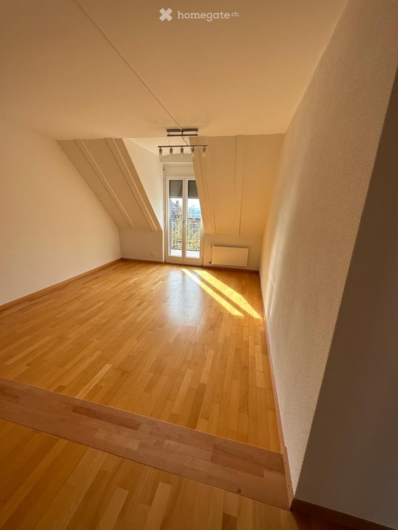 empty room, wooden floors, sunlight, double sliding glass doors with balcony, radiator