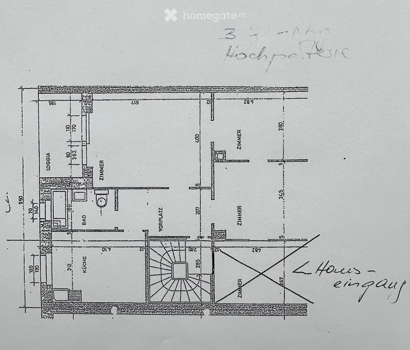 Floor plan of a house with labeled rooms including kitchen, bathroom, living room, and bedrooms.
