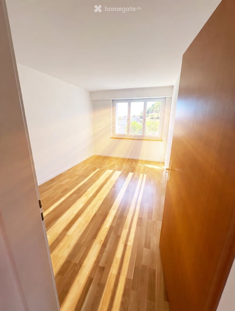 Empty hallway with wooden flooring and white walls, featuring a window at the end allowing natural light to enter.