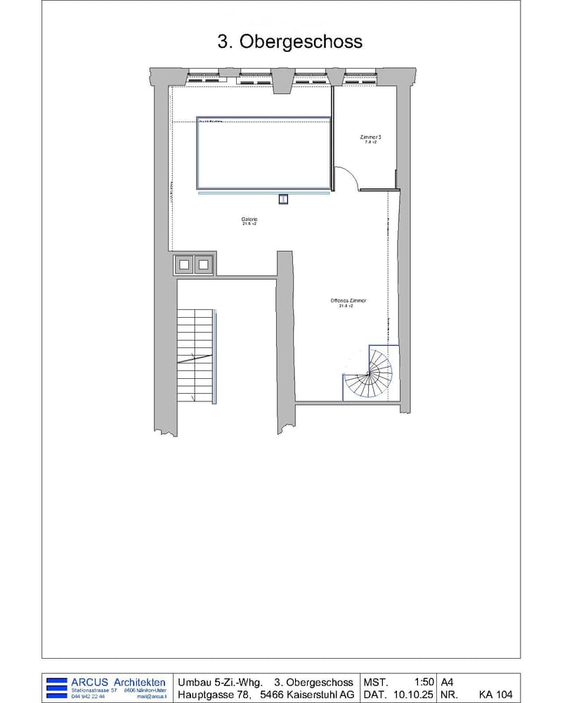 top floor layout with living room, balcony, open area, office, and stairs