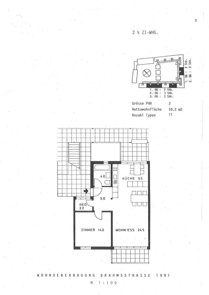 Living room, kitchen, 4 bedrooms, 2 bathrooms, balcony