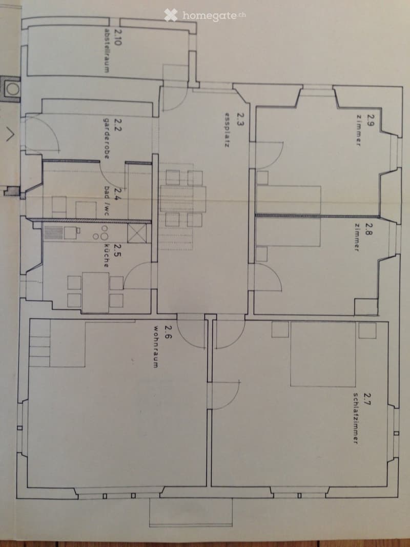 Floor plan showing a layout with multiple rooms including a living room, kitchen, bedrooms, bathroom, and hallway.