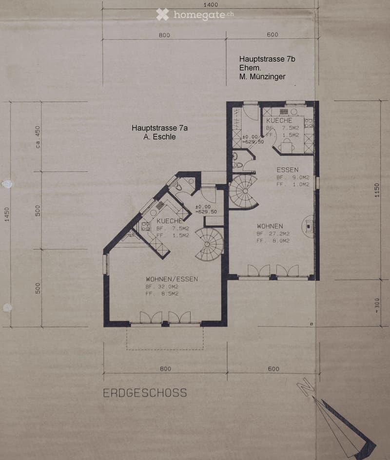 Ground floor floor plan showing kitchen, living/dining area, and bedroom with dimensions and floor area measurements.