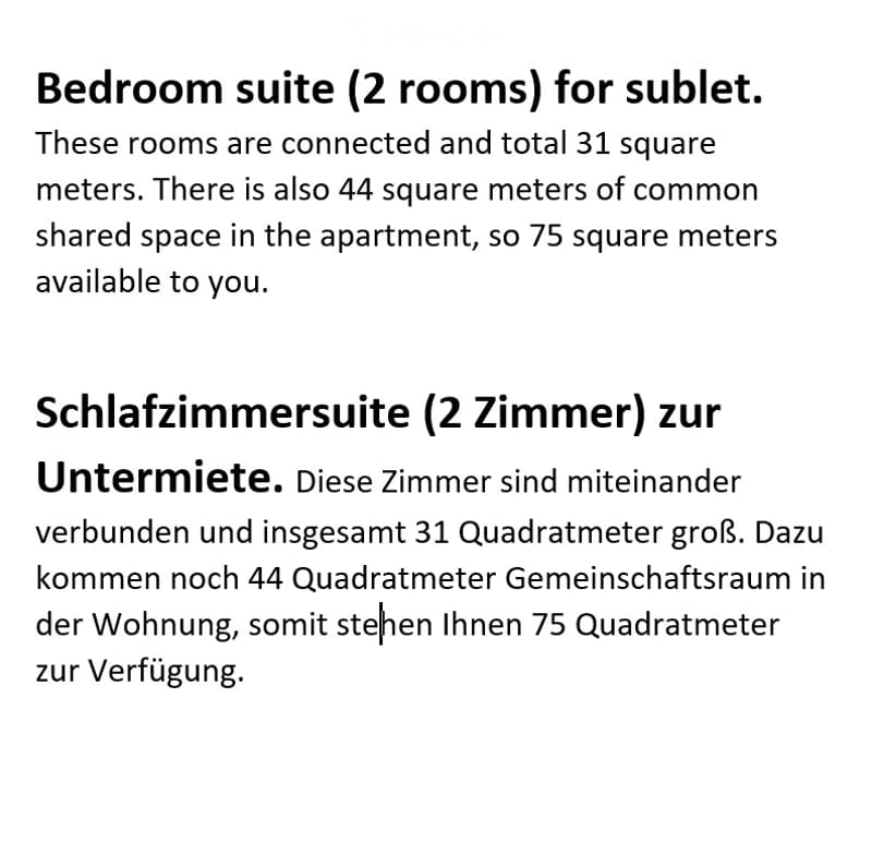 2 Rooms in a 4.5 room flat / 2 Zimmer in einer 4,5-Zimmer-Wohnung (1)