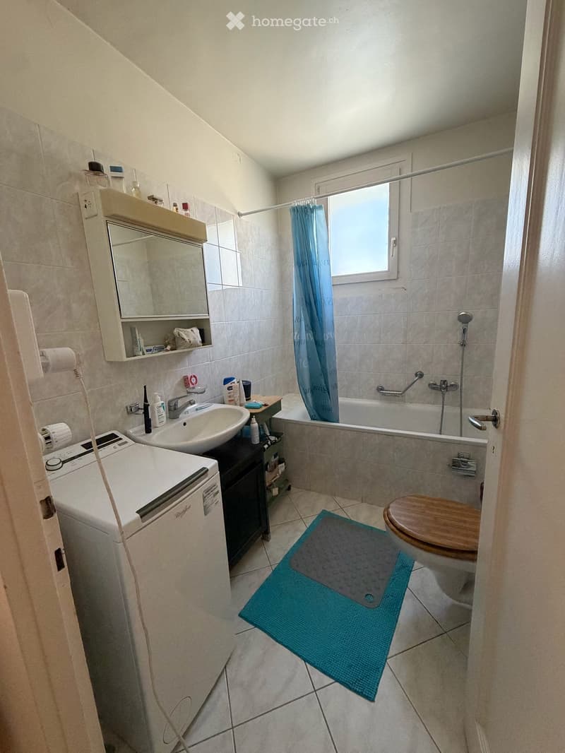 2 pièces à Genève : grande chambre, salon, cuisine équipée et salle de bain + Garage fermé (4)