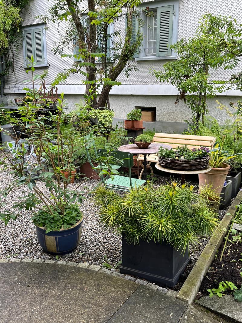 {"type":"Garden","description":"Gravel path, wooden bench, multiple potted plants, small tables, white house in the background","visible_features":["View"],"localized_descriptions":{"EN":"Gravel path, wooden bench, multiple potted plants, small tables, wh