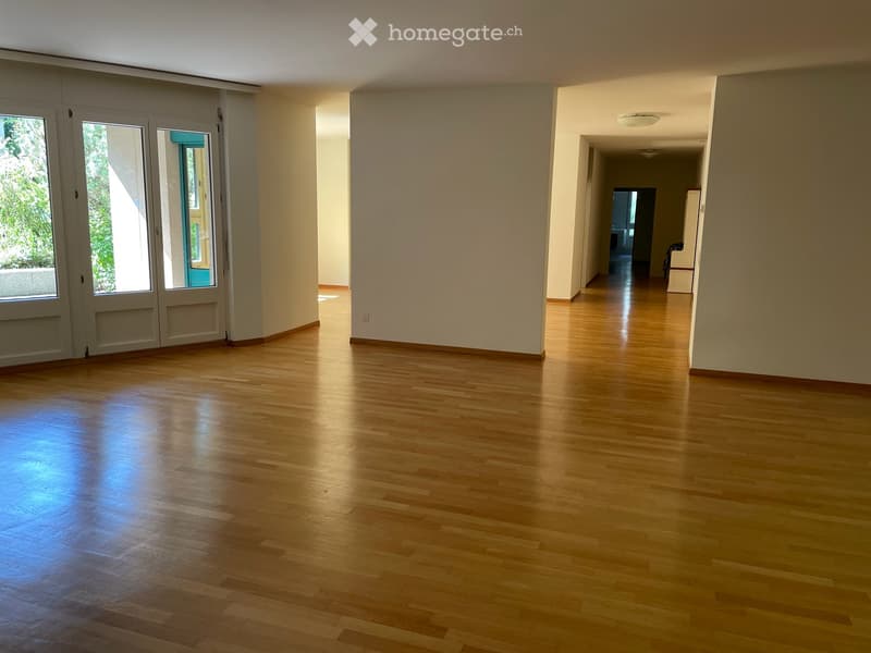Wohnzimmer & Blick ins Esszimmer