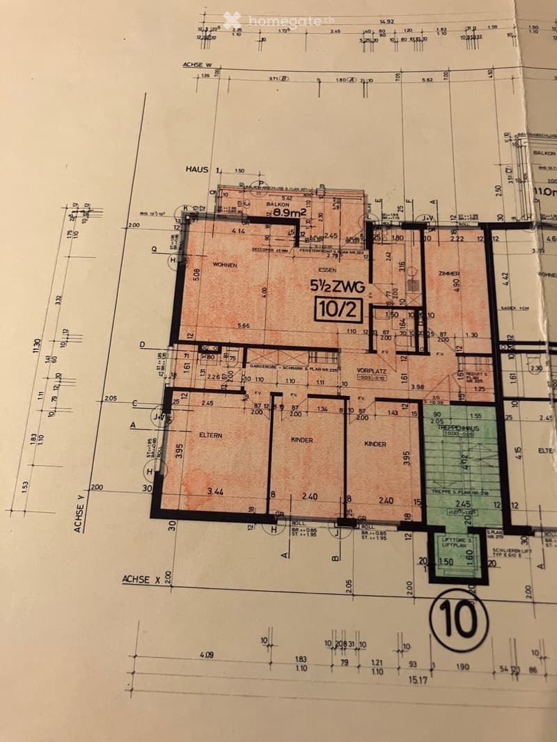 Floor plan of a residential unit showing living, dining, bedroom, and balcony areas with measurements and labels.