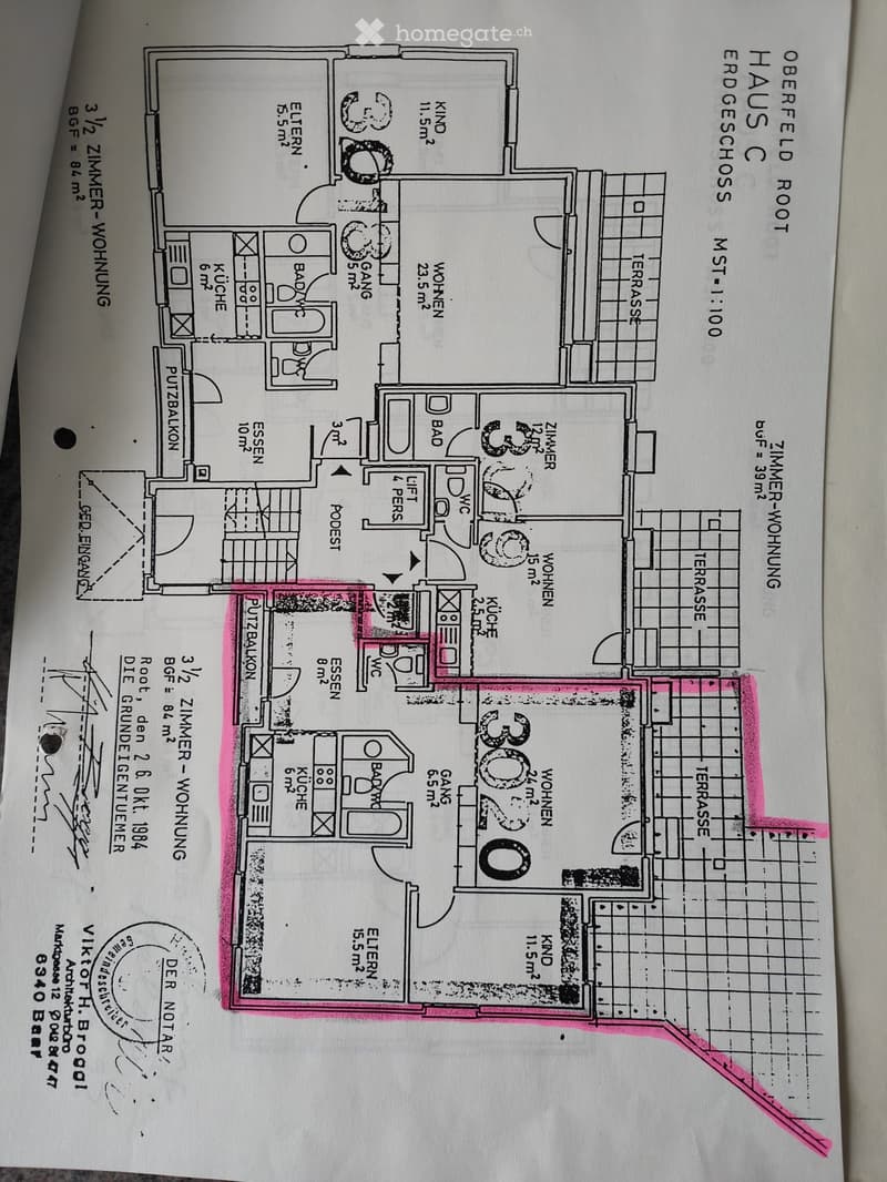 Floor plan of a multi-level house with labeled rooms including living areas, bedrooms, bathrooms, kitchen, and terraces.