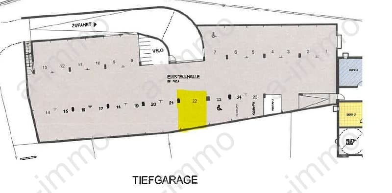 grosser Tiefgaragenparkplatz in Reinach zu vermieten (1)