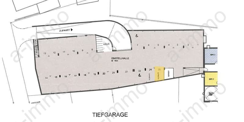 Tiefgaragenparkplatz für Kleinwagen in Reinach zu vermieten (3)
