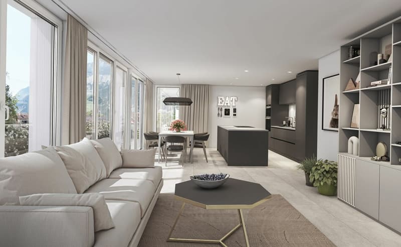 Neubau/Erstbezug: Hochwertige 3.5 Zimmer-Gartenwohnung mit grosszügigem Sitzplatz und Wintergarten (2)