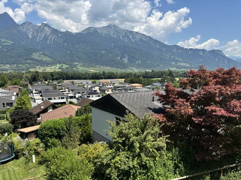 Charmantes 3.5 Zi.-Ferienhaus mit Bergsicht & Garten - nah am Golfplatz (18)