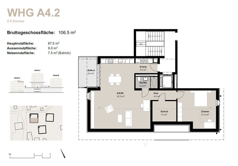 2.5-Zimmer-Dachwohnung zur Miete (Erstbezug): Neubau in Bürchen (11)