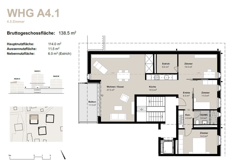 4.5-Zimmer-Dachwohnung zur Miete (Erstbezug): Neubau in Bürchen (11)