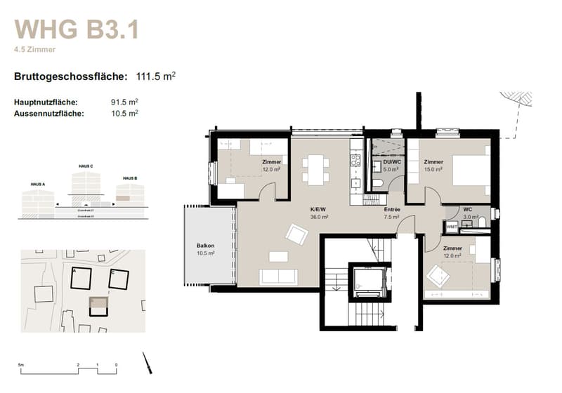 4.5-Zimmerwohnung zur Miete (Erstbezug): Neubau Hasol im Zentrum von B (11)