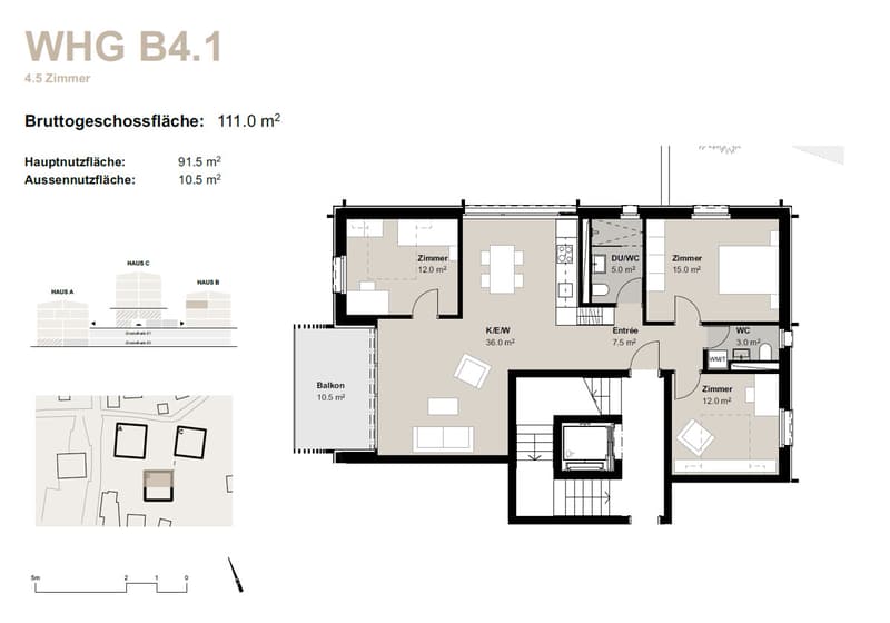 4.5-Zimmerwohnung zur Miete (Erstbezug): Neubau Hasol im Zentrum von B (11)
