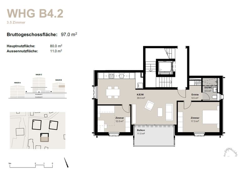 3.5-Zimmerwohnung zur Miete (Erstbezug): Neubau Hasol im Zentrum von B (11)