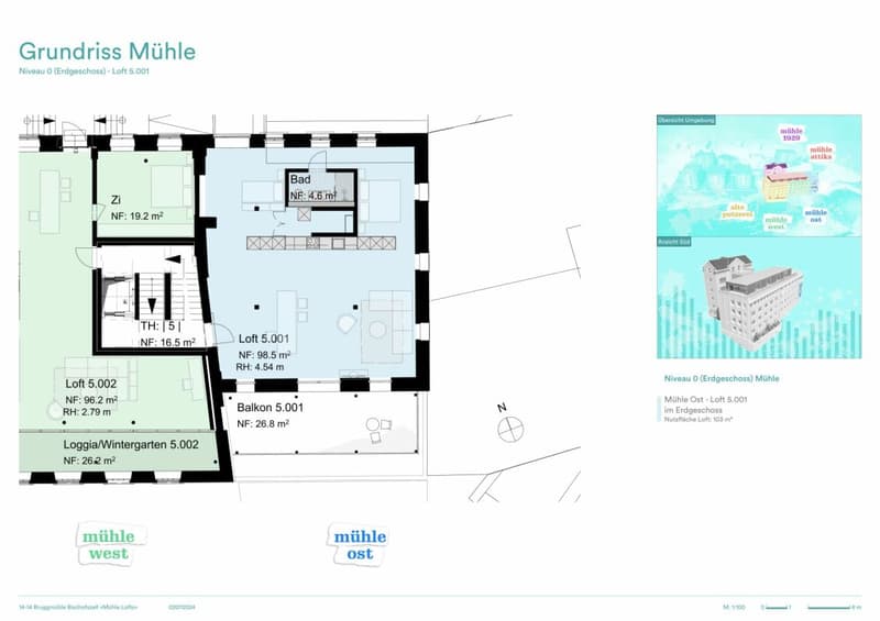 Überhohe Loft (100m2) in der Bruggmühle (9)
