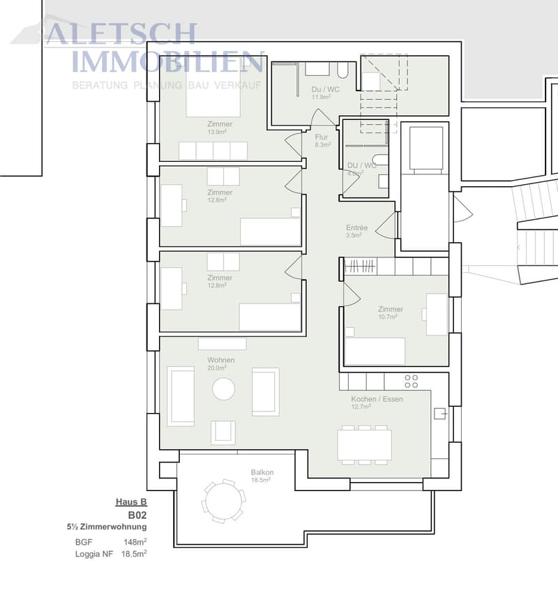 À vendre, appartement 5.5 pièces à Ausserberg / VS (6)