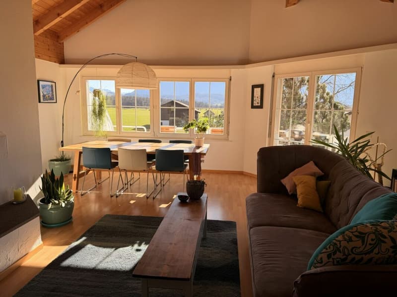 grosszügige 3.5 Zimmer-Dachwohnung an idyllischer Lage im Grünen (1)