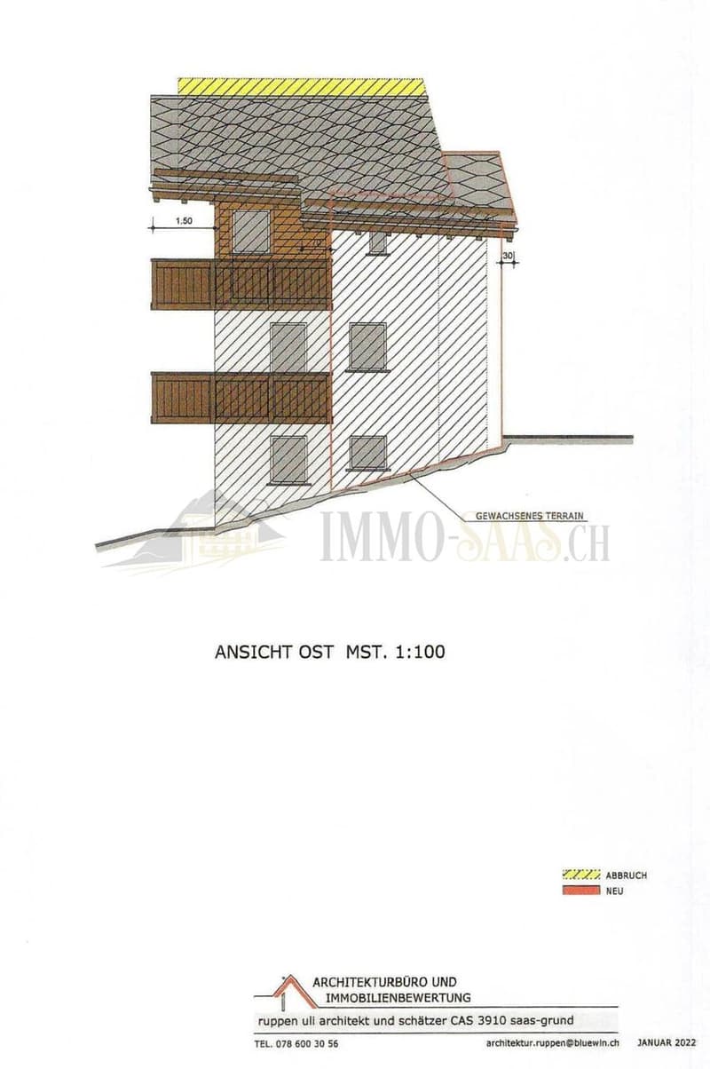 Neubau Einfamilienhaus im Herzen von Saas-Fee (Rohbau) (2)